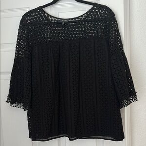 W5 Black Embellished 3/4 Sleeve Blouse